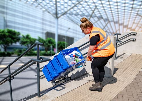 Stanley and Asda launch powered stair climber in supermarket first